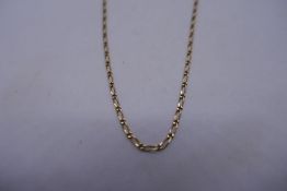 9ct yellow gold neckchain, marked 375, approx 50cm, 3g approx