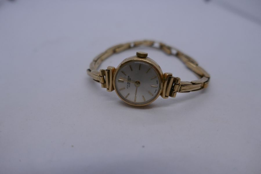 Vintage J W Benson 9ct yellow gold wristwatch on 9ct expanding strap, winds, minor surface scratchin - Image 2 of 4