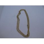 9ct yellow gold curblink necklace, marked 9K, approx 66cm length, 19.1g approx