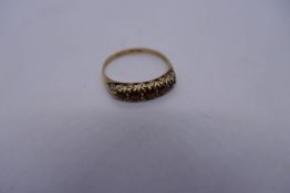 9ct yellow gold garnet set dress ring, marked 375, 1.6g approx