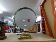 Large Durlston Designs Ltd brass circular mirror on a square base