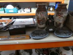 Selection oriental vases, metalware buddhas, etc