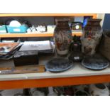 Selection oriental vases, metalware buddhas, etc