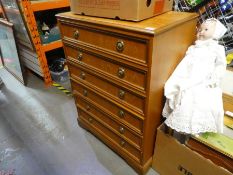 Pine effect chest of 6 drawers