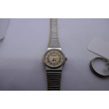 Vintage 9ct yellow gold Lanco wristwatch, silver ring and stainless Seiko wristwatch