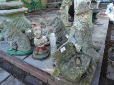 Collection of stone effect garden ornaments