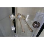 A silver serving spoon and silver ladle hallmarked Sheffield 1997, Martin Hall and Co Ltd. Also with