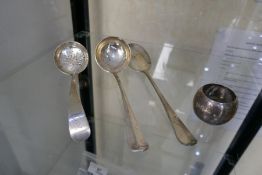 A silver serving spoon and silver ladle hallmarked Sheffield 1997, Martin Hall and Co Ltd. Also with