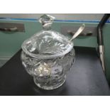 Moulded glass punch bowl and ladle