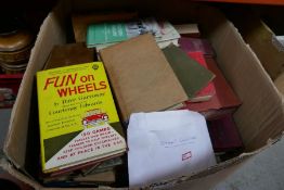 Box of mixed vintage books of various subjects, some leather bound