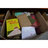 Box of mixed vintage books of various subjects, some leather bound