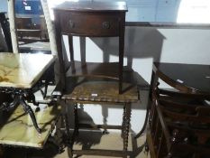 A barley fruit occasional table with a bedside table