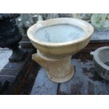 Vintage toilet with floral decoration 'The Capstan' and mortar