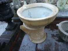 Vintage toilet with floral decoration 'The Capstan' and mortar