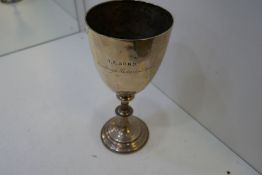 A large silver trophy cup, London, early 20th century, possibly Charles Boyton. With engraving, and