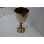 A large silver trophy cup, London, early 20th century, possibly Charles Boyton. With engraving, and