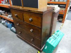 Two short over 2 long veneered chest of drawers, AF