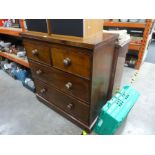 Two short over 2 long veneered chest of drawers, AF