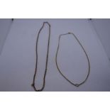 9ct yellow gold belcher chain, marked 9c, 51cm together with a fine 9ct yellow gold curb link neckla