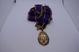 Cased Masonic Medal. 'Independent order of Oddfellows - Manchester unity' with inscription to rever