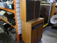 Vintage Dynatron record player, equaliser and speakers