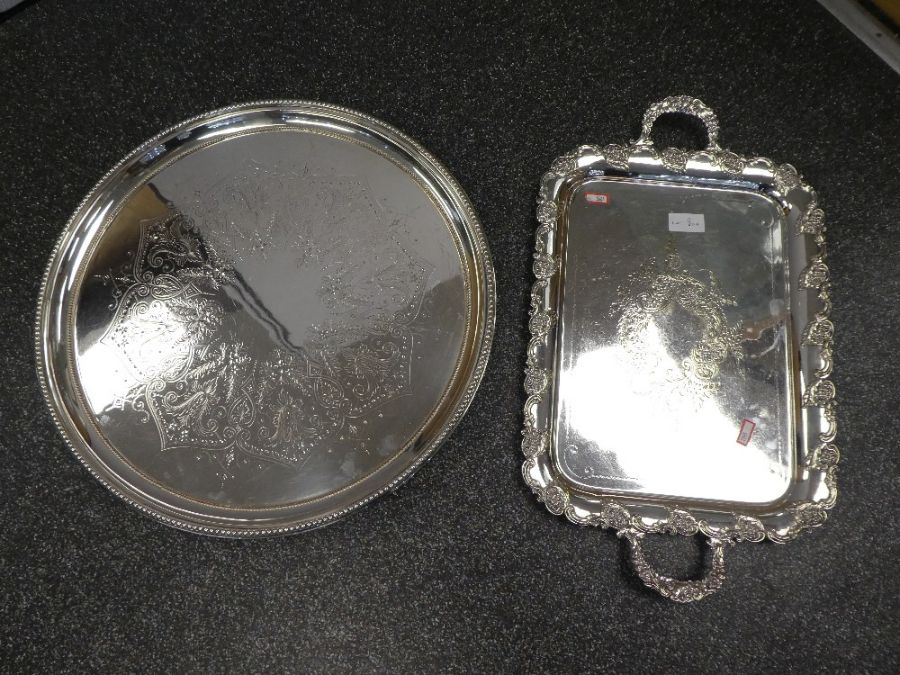 Two silver plated trays and sundry - Image 2 of 2