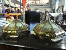 A pair of octagonal ceiling lights