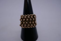 9ct Rose Gold keeper ring, size Q/R, marked 9ct, 12.4g approx.