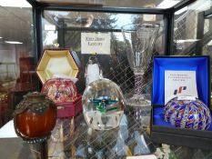 Two boxed Perthshire paperweights, a Whitefriars 1953 Coronation glass and sundry