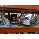 Various mixed china and pottery figures, including Nao, Doulton etc and Poole pottery plate