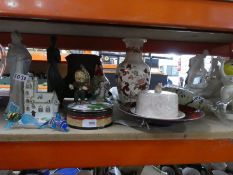 Various mixed china and pottery figures, including Nao, Doulton etc and Poole pottery plate