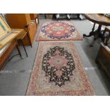A modern Belguira rug, 200 x 140cms and one other having pink border