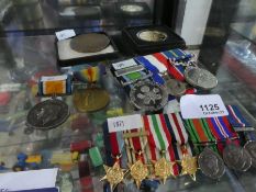 Selection full size and miniature medals, WWI etc