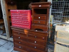 Modern chest of 2 short over 3 long drawers and matching bedside chest