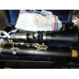 Boxed clarinet, music book and stand, manufactured Buffet Crampon & Lie, Paris