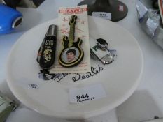 A selection of Beetles memorabilia and an Elvis penknife