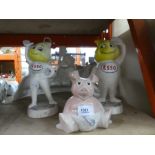 Two cast iron Esso advertising figures and Wade pig