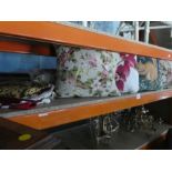 A quantity of floral cushions and sundry