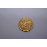 22ct gold half sovereign, dated 1914, Young George and George and The Dragon, initials BM