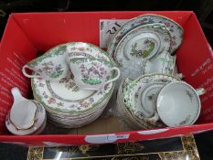 Box containing Spode 'Chelsea' design and dinnerware etc