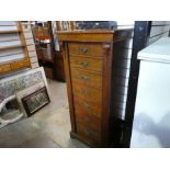 Victorian walnut Wellington chest having 7 drawers