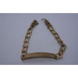 9ct yellow gold identity bracelet inscribed 'Kenneth' marked 375, approx 20cm, 16.9g approx