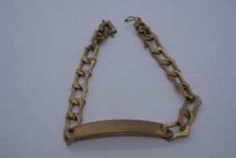 9ct yellow gold identity bracelet inscribed 'Kenneth' marked 375, approx 20cm, 16.9g approx