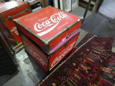 A Coca Cola trunk containing pastimes