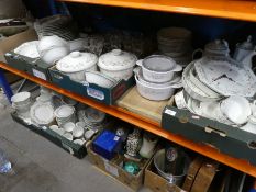 A large selection of Johnson Brothers "Eternal Beau" dinner service, including lidded tureens, dishe