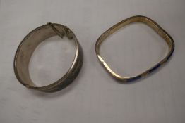 Two silver bracelet etc