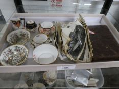 A small quantity of miniature of Royal Crown Derby and Coalport items, an old autograph album and su