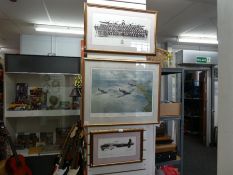 Framed and glazed limited edition print 'D-Day June 6th' 233/850 signed by the Pilots. Another RAF s