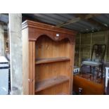 Waxed pine floor standing open bookcase