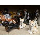 A selection of animal figures - some being Beswick mostly depicting dogs